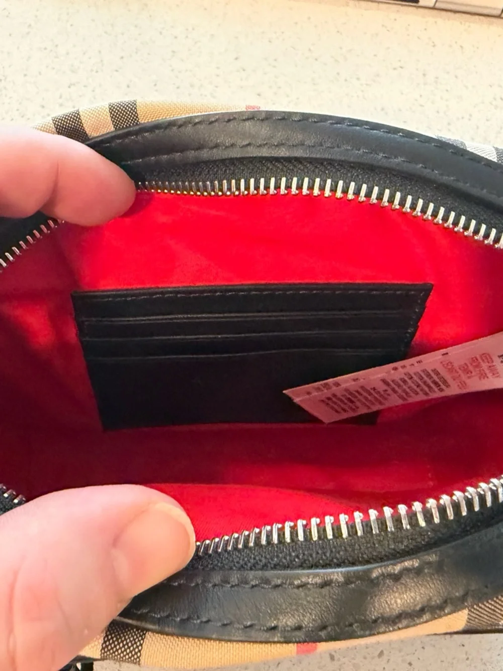 Burberry Tan Check Belt Bag with Black Trim - Picture 4 of 4